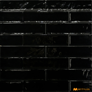 undefined-Ceramic Black Subway Wall Tile Code26427 (300x600mm, Glossy)