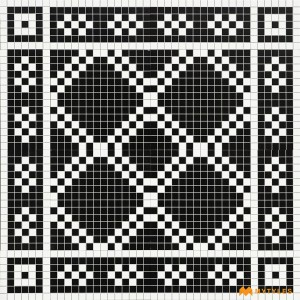 undefined-White and Black Carpet Design Floor and Wall Tile Code30715 (300x300mm, Matt)