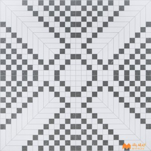 undefined-White and Black Digital Parking Floor and Wall Tile Code36623 (400x400mm, Matt)