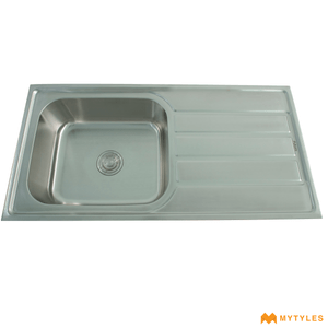 undefined-Futura Kitchen Sink - Dura Single Bowl With Drain Board - FS 4020P Code14178 (40x20 Inch)