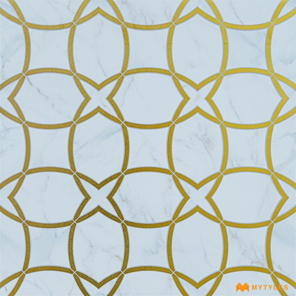 Metallic Tiles-Imported White Highlighter Floor and Wall Tile Code28848 (600x600mm, Metallic)