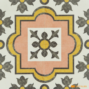 undefined-Ceramic Pink Moroccan Floor and Wall Tile Code27338 (300x300mm, Matt)