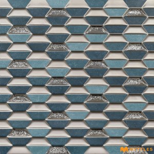 undefined-Ceramic Blue Moroccan Wall Tile Code34506 (300x300mm, Metallic)