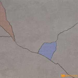 undefined-Vitrified Gray Moroccan Floor and Wall Tile Code33145 (600x600mm, Carving Matt)