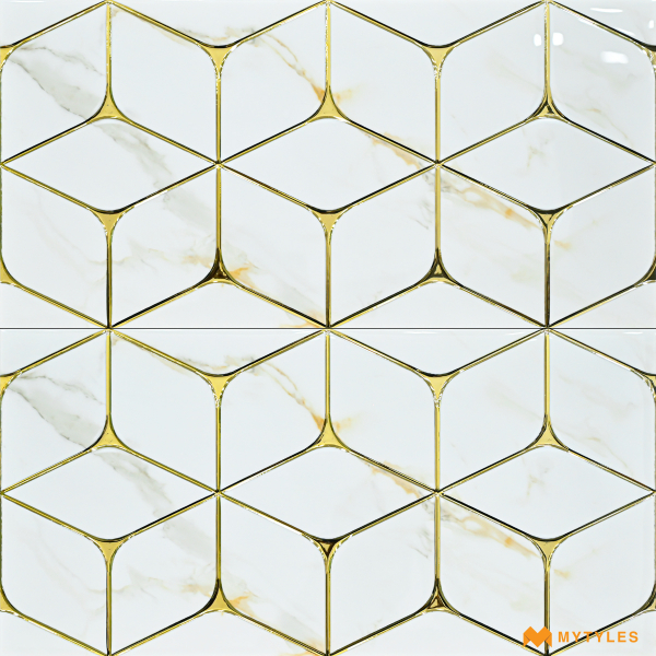 Digital Wall Tile Concept-Imported White Ceramic Wall Tile Code27715DK (300x600mm, Glossy)