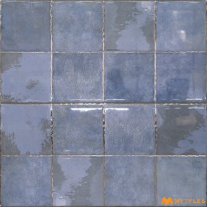 undefined-Imported Blue Geometrical Wall Tile Code26617 (300x600mm, Glossy)