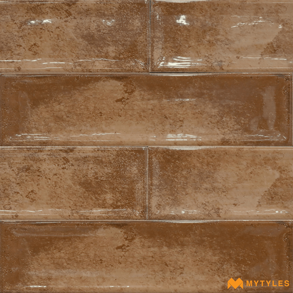Subway Tiles-Ceramic Brown Subway Wall Tile Code19394 (75x300mm, Glossy)