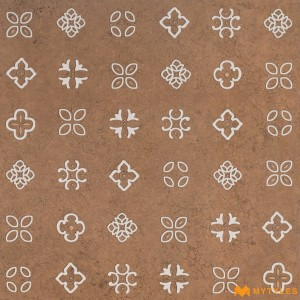 undefined-Vitrified Brown Moroccan Floor and Wall Tile Code33140 (600x600mm, Carving Matt)