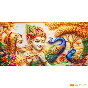 undefined-Vitrified Radha Krishna Wall Poster Tile Code38233 (600x1200mm, Matt)