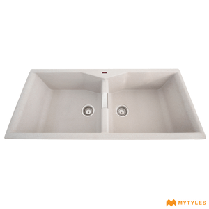 undefined-Futura Kitchen Sink - Quartz Series FS 4520 NQ Wheat Spot (45x20 Inch,Double Bowl)