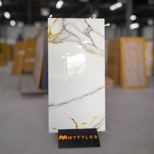 undefined-Vitrified White Floor and Wall Tile Code28394 (600x1200mm, Glossy)