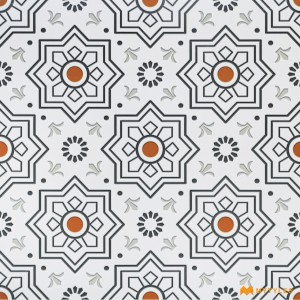 undefined-Vitrified White Moroccan Floor and Wall Tile Code36797 (600x600mm, Carving Matt)