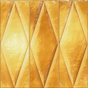 undefined-Ceramic Gold Textured Wall Tile Code31455 (300x300mm, Glossy)