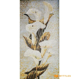 undefined-Calla Lily Matt Vitrified Mosaic Mural Tile Code39111 1200x2400mm 4Pc Set