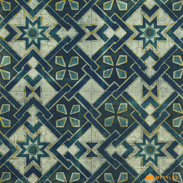 Moroccan Tiles-Vitrified Moroccan Tile Code23041 (300x300mm, Metallic)