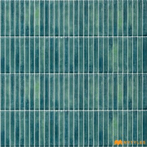 undefined-Ceramic Blue Fluted Wall Tile Code35869 (300x600mm, Glossy)