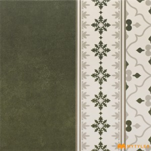 undefined-Ceramic Green Carpet Border Floor and Wall Tile Code36085B (300x300mm, Matt)