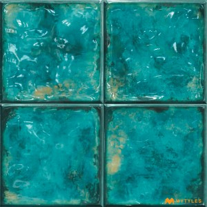 undefined-Ceramic Blue Geometric Wall Tile Code31414 (300x300mm, Glossy)