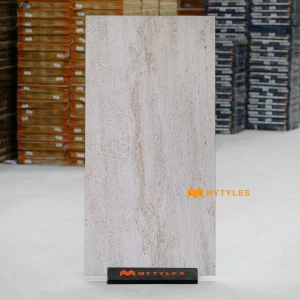 undefined-Pale Beige Veined Matt Travertine GVT Tile Code40149 600x1200mm 2Pc Pack