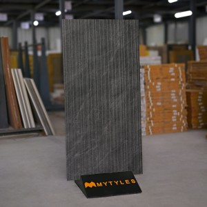 undefined-Full Body Vitrified Black Floor and Wall Tile Code24498 (600x1200mm, Matt)