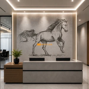 undefined-Horse Design Vitrified Poster Wall Tile 600x1200mm - Set of 2