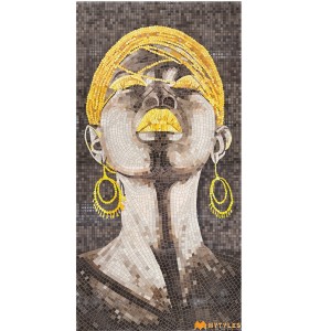 undefined-Brown With Yellow Marina Poster Wall Tile Code32369 (600x1200mm, Glossy, 4Pcs)