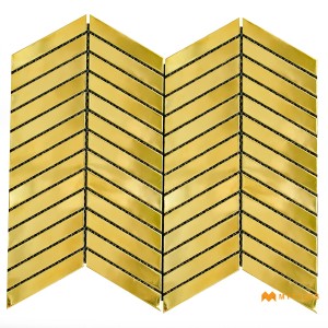 undefined-Imported Gold Mosaic Wall Tile Code32756 (300x300mm, Metallic)