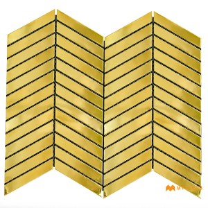 undefined-Imported Gold Mosaic Wall Tile Code32756 (300x300mm, Metallic)