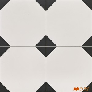 undefined-White and Black Carpet Design Floor and Wall Tile Code36629 (400x400mm, Matt)