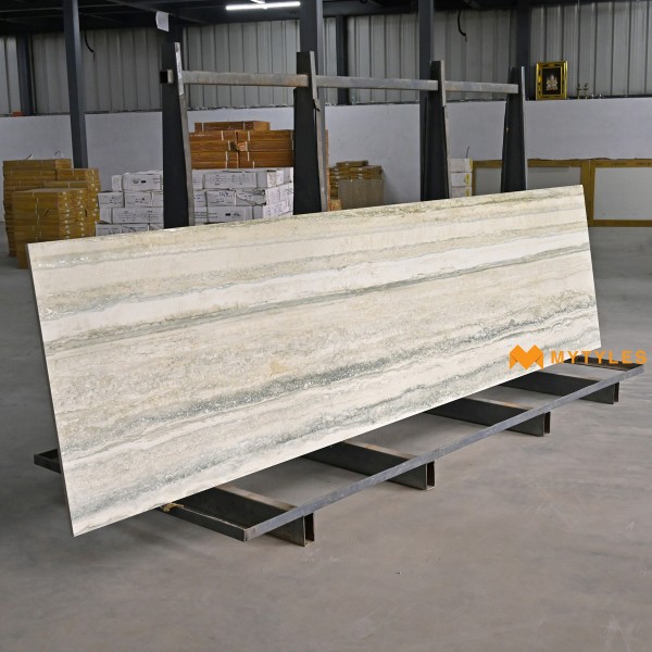 Glazed Vitrified-Vitrified Cream Slab Floor and Wall Tile Code22040 (790x3000mm, Matt)