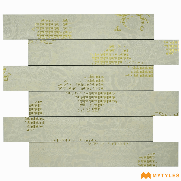 Wooden Tiles-Vitrified Wooden Plank Tile Code20545 (150x900mm, Metallic)