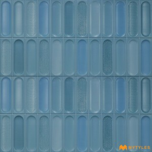 undefined-Ceramic Blue Textured Wall Tile Code35917 (300x600mm, Matt)