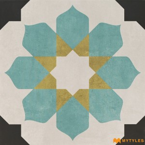 undefined-Blue and White Moroccan Floor and Wall Tile Code34991 (300x300mm, Matt)