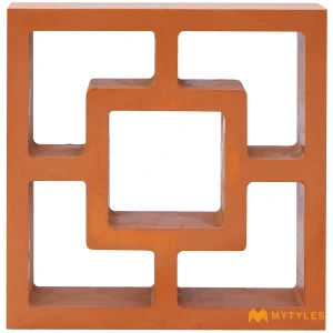 undefined-Terracotta Tulip Jali Code38259 (220x220mm, Matt)