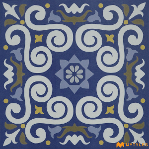 undefined-Kajaria Blue Digital Parking Floor and Wall Tile Code27946 (400x400mm, Matt)