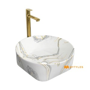 undefined-Ceramic White Table Top Wash Basin Code36009 (400x400x140mm, Matt)