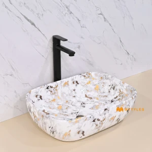 undefined-Ceramic White Table Top Wash Basin Code31876 (325x450x125mm, Glossy)