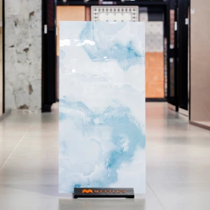 undefined-Vitrified Blue Floor and Wall Tile Code37421 (600x1200mm, Glossy)