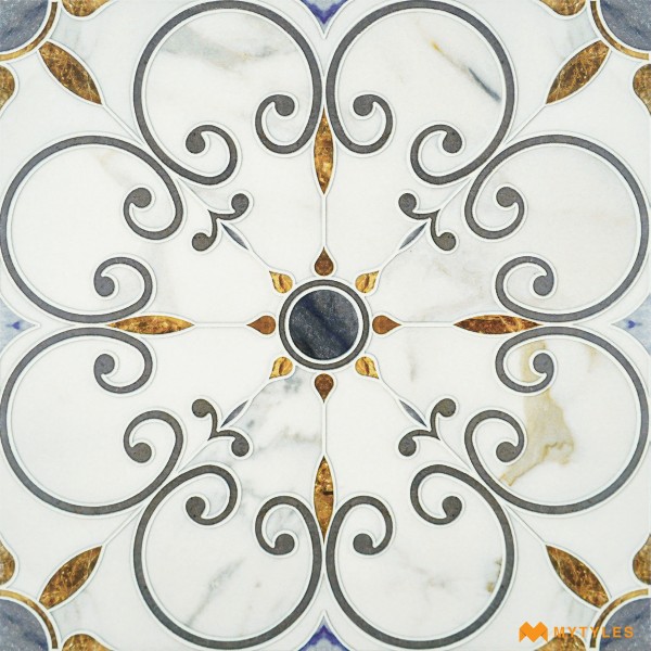 Moroccan Tiles-Ceramic White Moroccan Floor and Wall Tile Code31284 (300x300mm, Carving Matt)