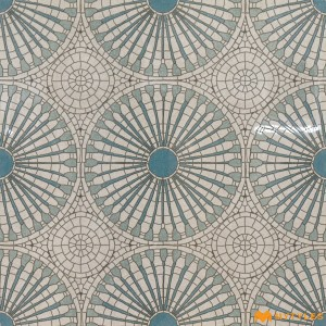 undefined-Cream and Blue Moroccan Floor and Wall Tile Code33165 (600x600mm, Glossy)
