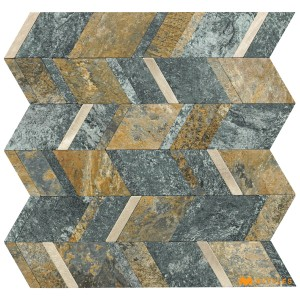 undefined-Gray Metal Mosaic Wall Tile Code31574 (280x290mm, Metallic)