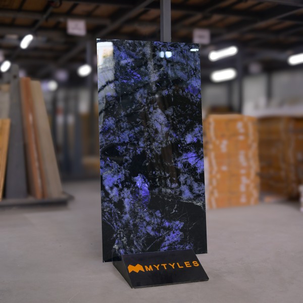 Glazed Vitrified-Vitrified Blue Floor and Wall Tile Code33368 (600x1200mm, Hi-Glossy)