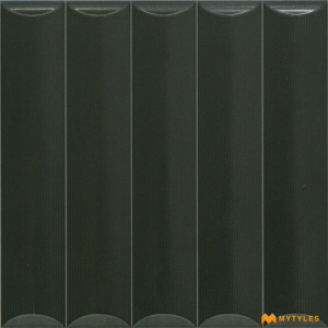 undefined-Ceramic Black Fluted Wall Tile Code27304 (300x300mm, Matt)