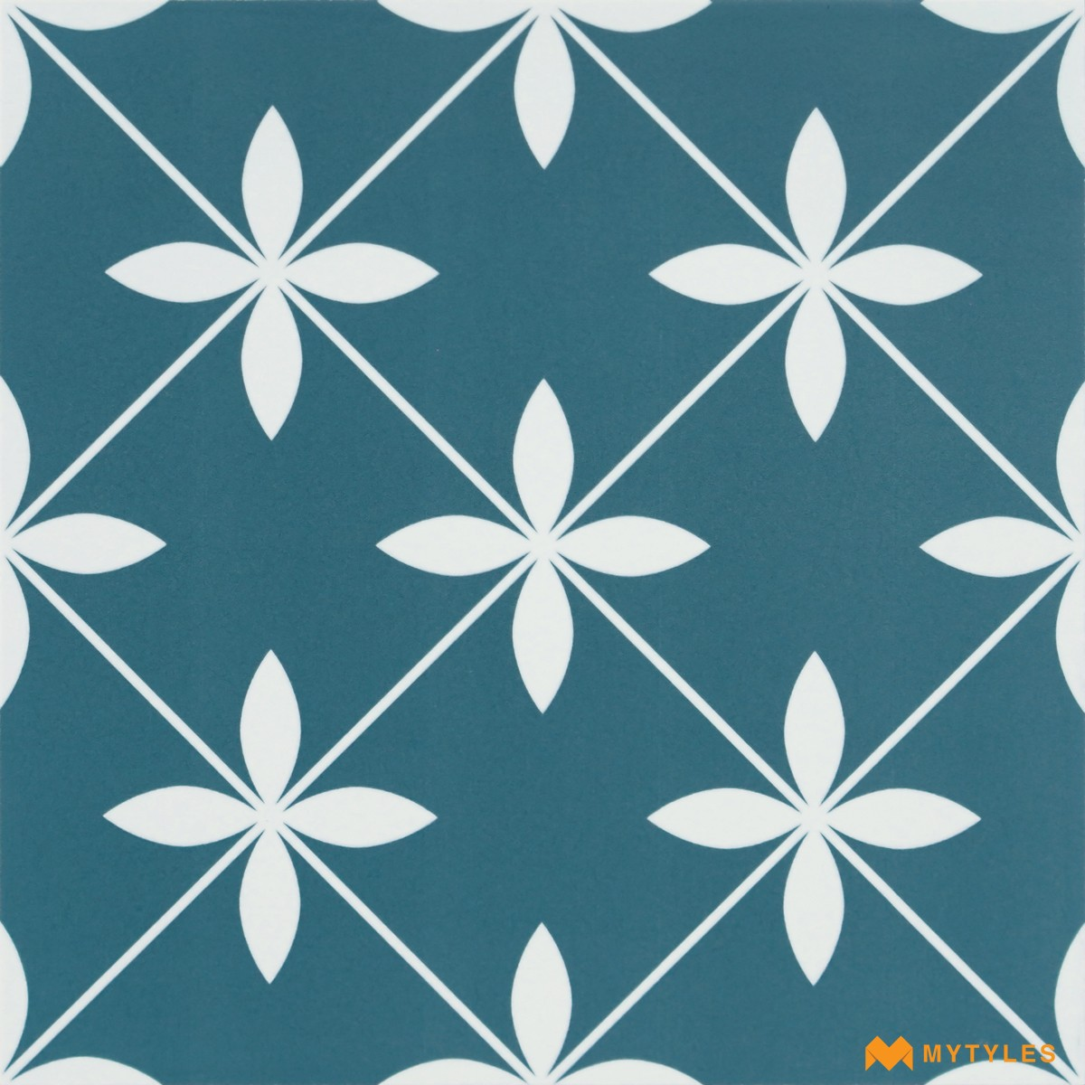 Buy 300x300 mm Blue Moroccan Matt Tile at MyTyles