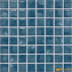 undefined-Blue Swimming Pool Mosaic Floor and Wall Tile Code38521 (200x200mm, Glossy)