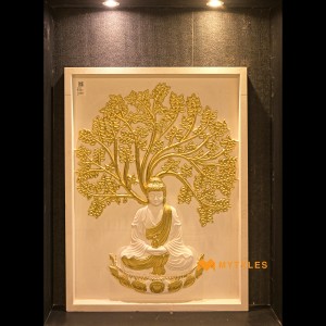 undefined-Mint Stone Buddha Mural Code30997 (3x4Feet, Stone) -MYTMU034 