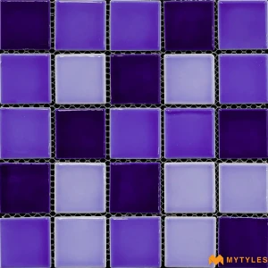 undefined-Blue Swimming Pool Mosaic Floor and Wall Tile Code39332 (303x303mm, Glossy)