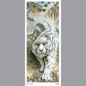 undefined-Poster Wall Tile - Tiger KM937 Code8321 (2x5 Feet, Matt, 5Pcs)