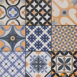 undefined-Porcelain Blue Moroccan Floor and Wall Tile Code27356 (600x600mm, Carving Matt)