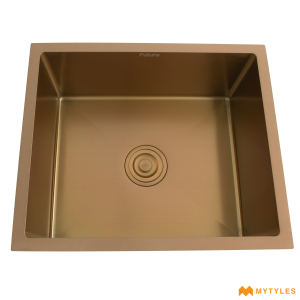 undefined-Futura Kitchen Sink - Hand Carved Color Series FS 2118 HM (21x18 Inch, Single Bowl)-Copper Rose